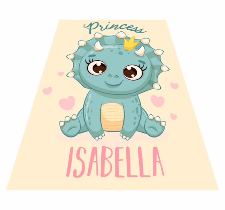 Tilpassbar dinosaurisk prinsesse tilpasset vinyl teppe - Tenstickers