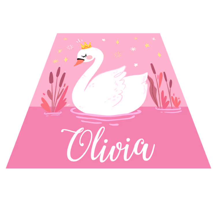 Prinsesse svane med navn Vinyl teppe flere barn - Tenstickers