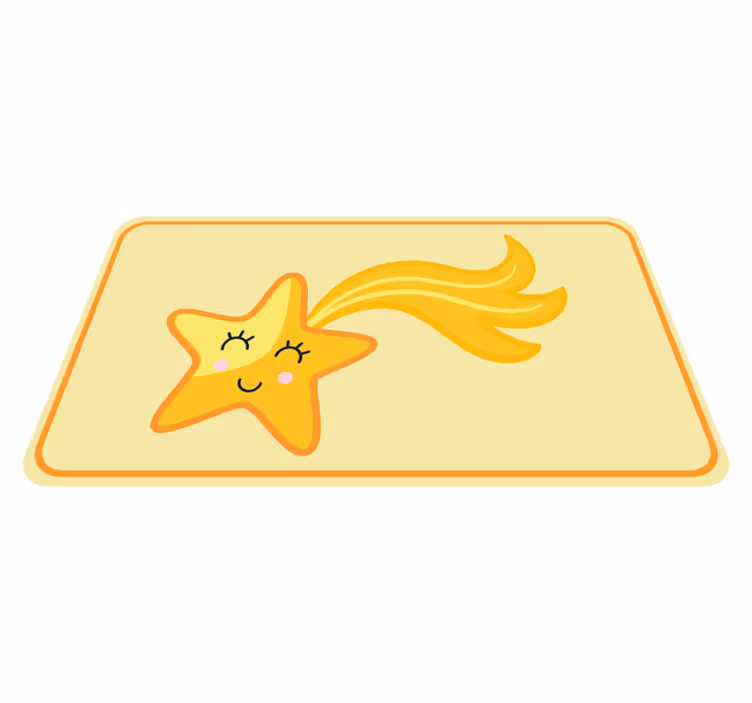 Morsom gul stjerne vinyl teppe stjerner - Tenstickers