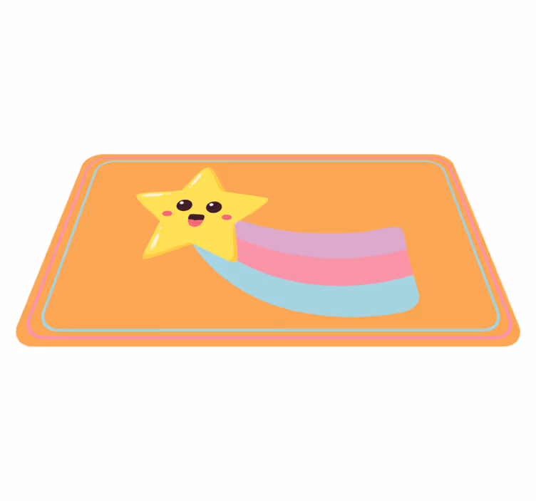 Smilende stjernedesign vinyl teppe stjerner - Tenstickers