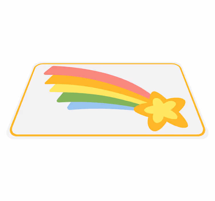 Fargerik regnbue vinyl teppe stjerner - Tenstickers