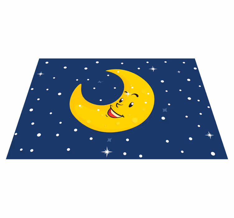 Glad måne smilende vinyl teppe baby - Tenstickers