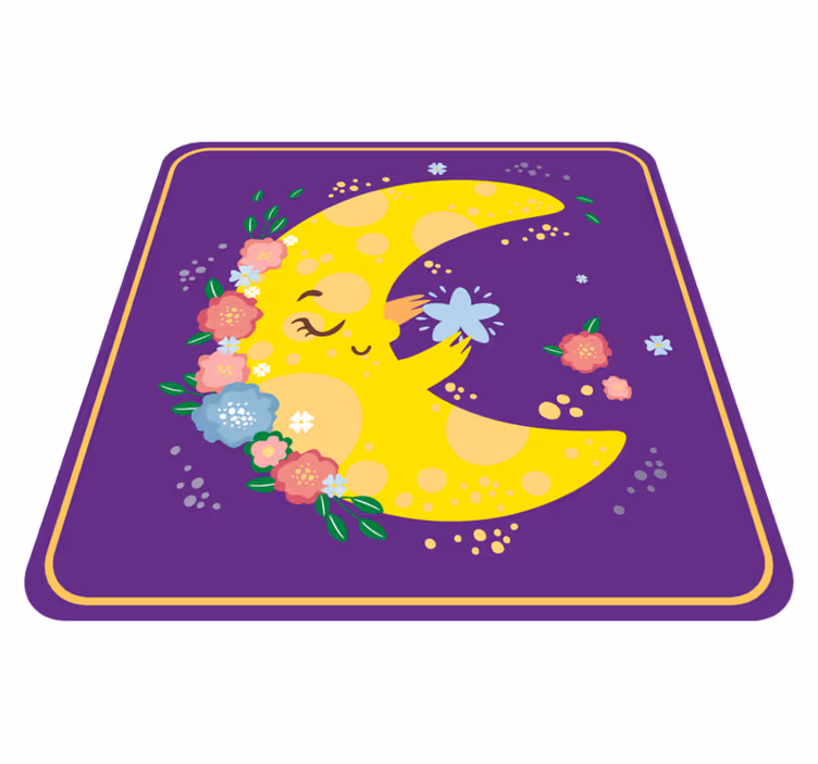 Måne og stjerner design firkantet vinyl teppe - Tenstickers