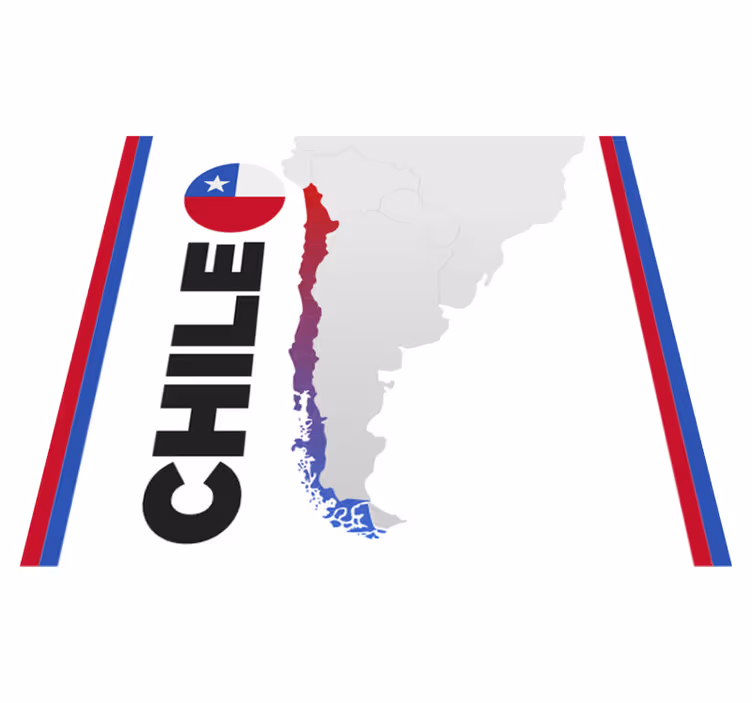 Geografisk form av chile vinyl teppe verdenskart - Tenstickers