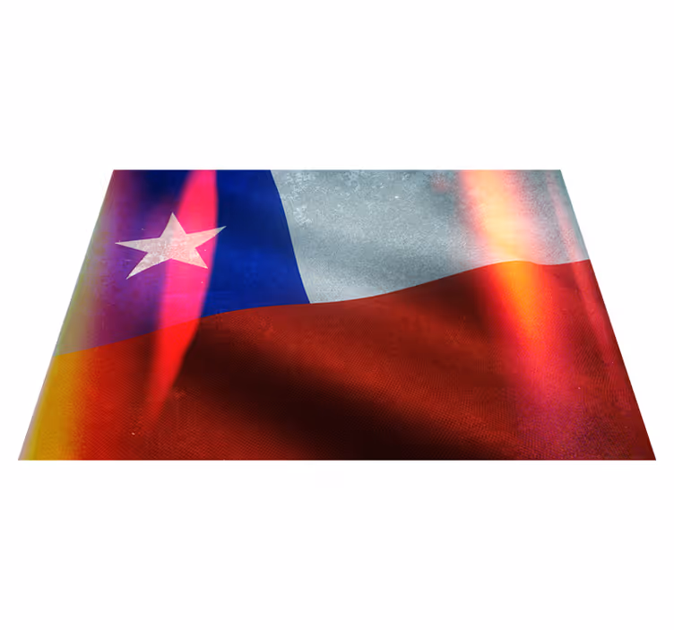 Chile old school flagg tekstur vinyl teppe - Tenstickers