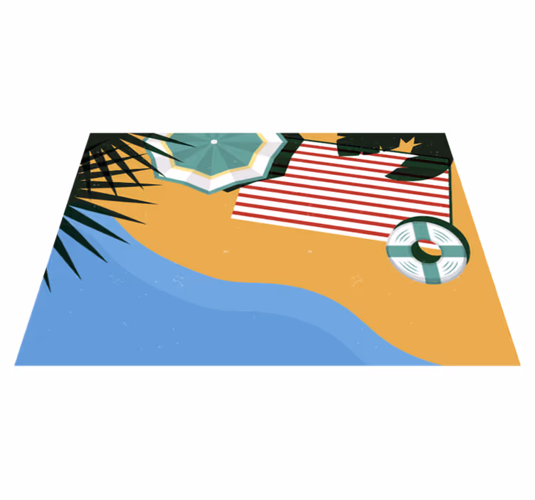 Old school vintage strand natur vinyl teppe - Tenstickers