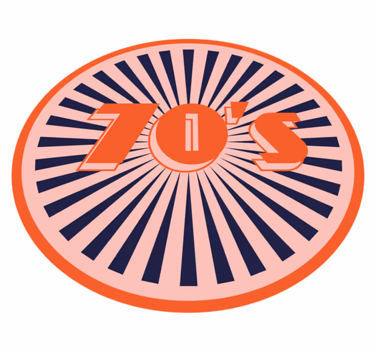 70-talls tekst i virvel vinyl teppe vintage - Tenstickers