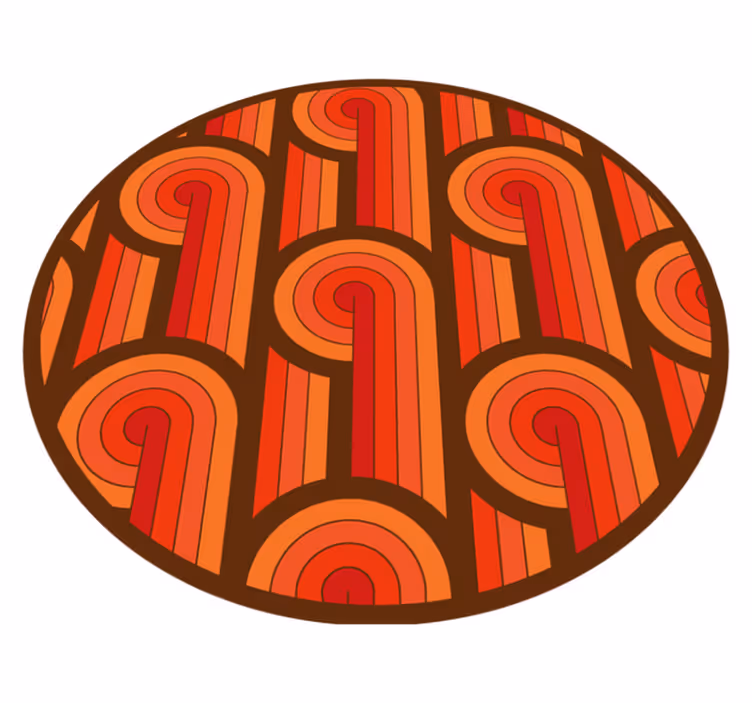 Vintage rundt motiv vinyl teppe rund - Tenstickers