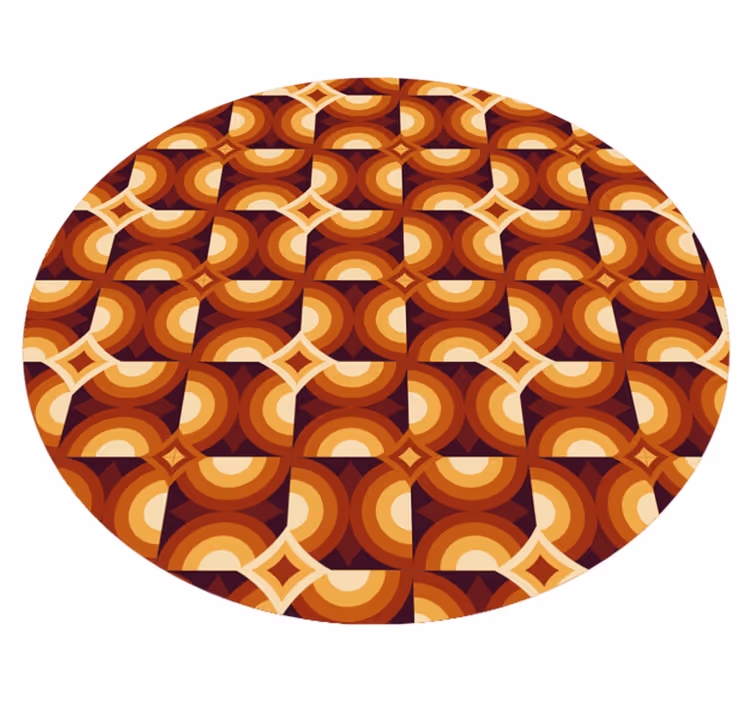 Levende sirkelmønster vinyl teppe geometrisk - Tenstickers