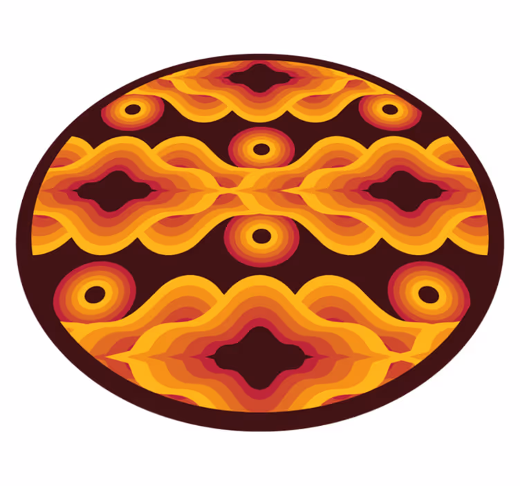 Store geometriske former vintage vinyl teppe - Tenstickers