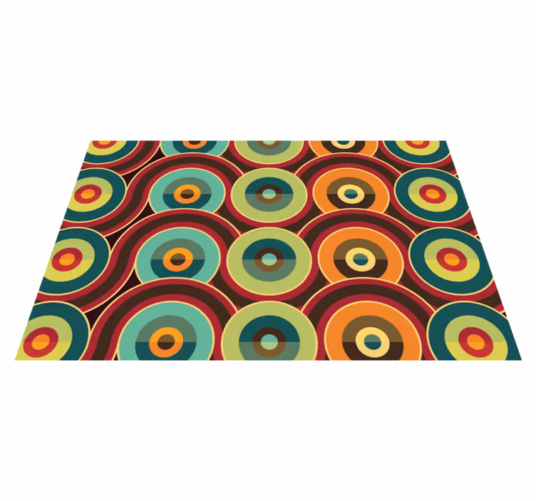 Levende sirkulært motiv vinyl teppe geometrisk - Tenstickers