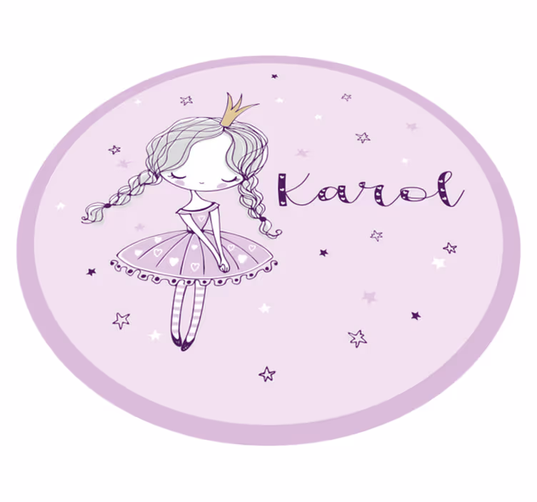 Prinsesse med to fletter personlig vinyl teppe - Tenstickers
