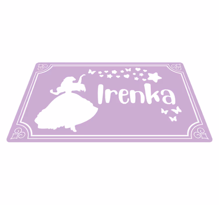 Magisk prinsesse med navn Vinyl teppe flere barn - Tenstickers