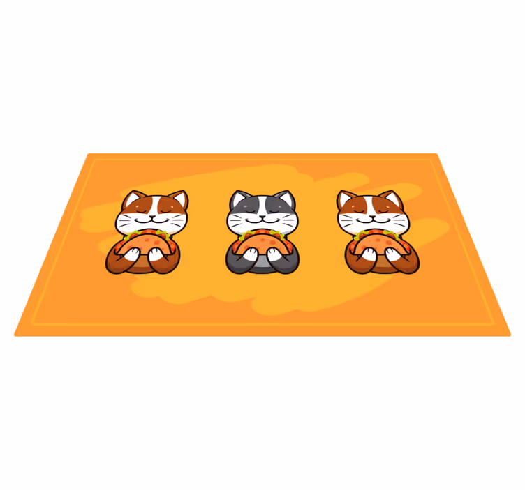 Morsom katt som spiser en taco kjøkkenfliser - Tenstickers