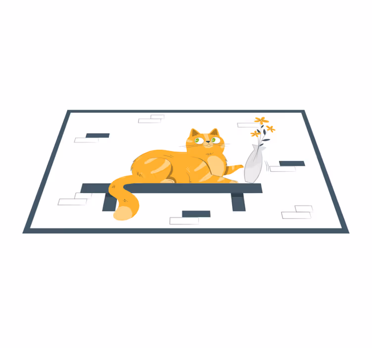 Leken kattescene Vinyl teppe flere barn - Tenstickers