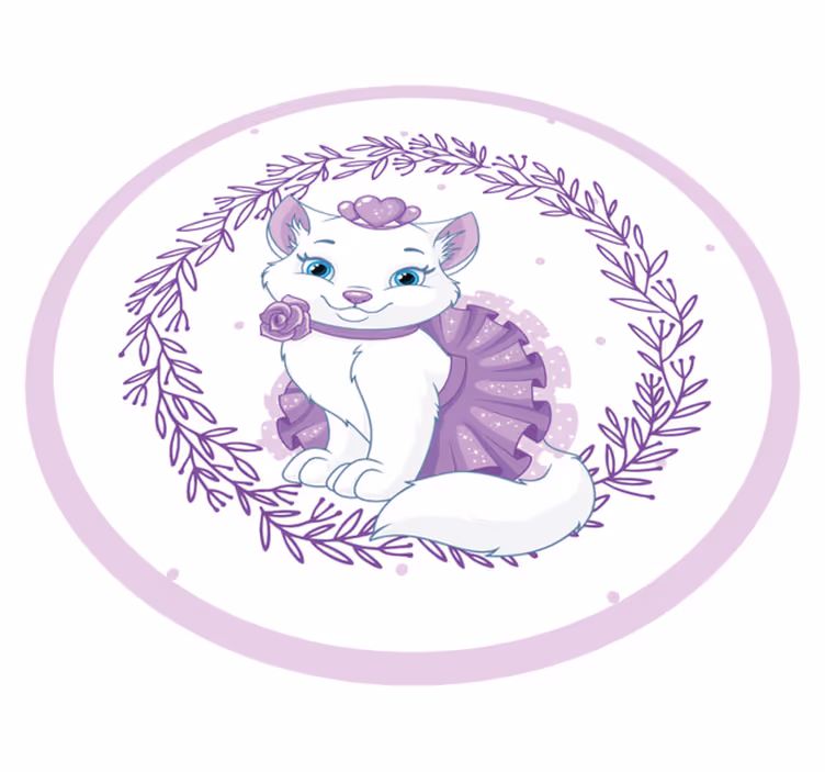 Lilla blomsterkattunge vinyl teppe baby - Tenstickers