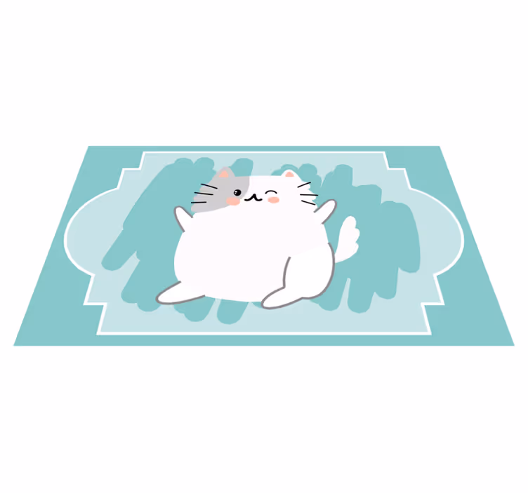 Søt kattillustrasjon vinyl teppe baby - Tenstickers