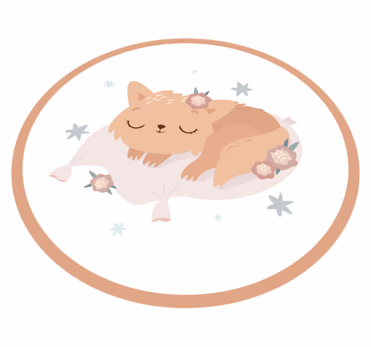 Katt sover vinyl teppe soverom - Tenstickers