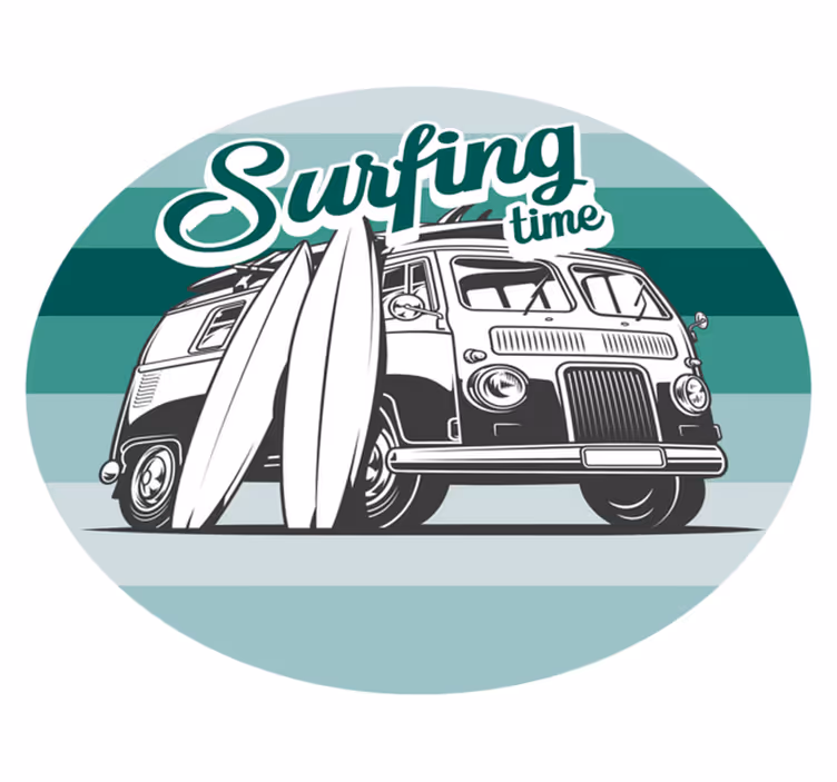 Klassisk vintage varebil vinyl teppe stue - Tenstickers