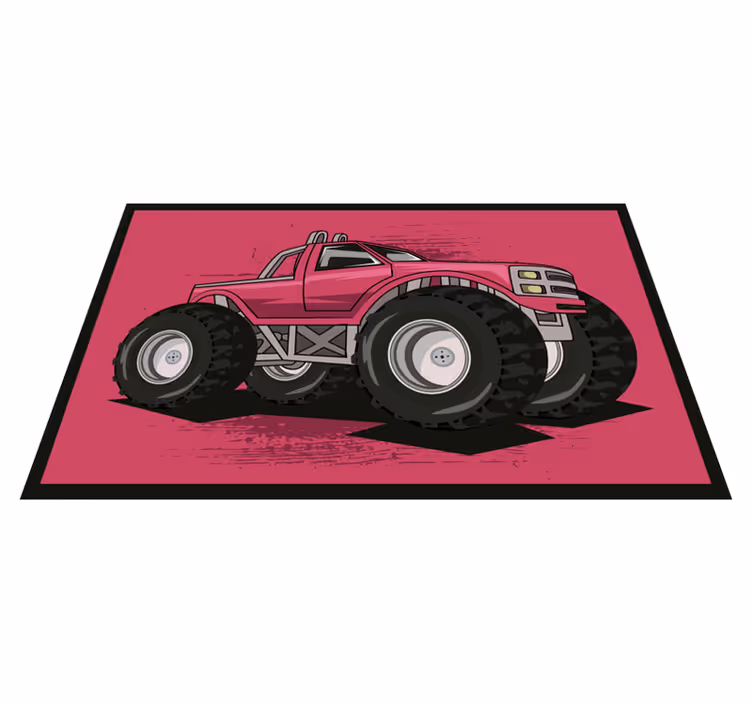 Stort monter lastebil stue vinyl teppe - Tenstickers
