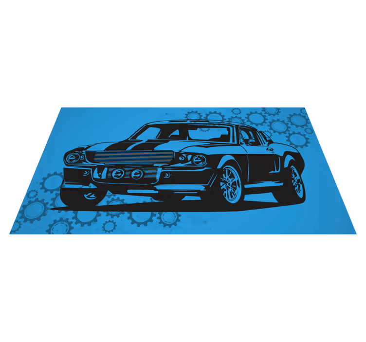 Tidløs bilskildring Vinyl teppe flere barn - Tenstickers