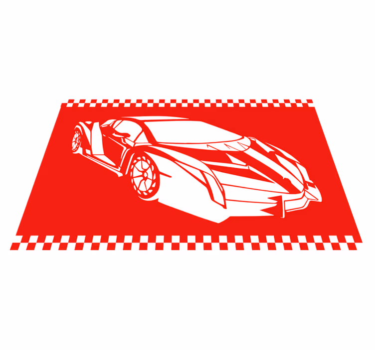 Racerbiltema vinyl teppe ungdom - Tenstickers