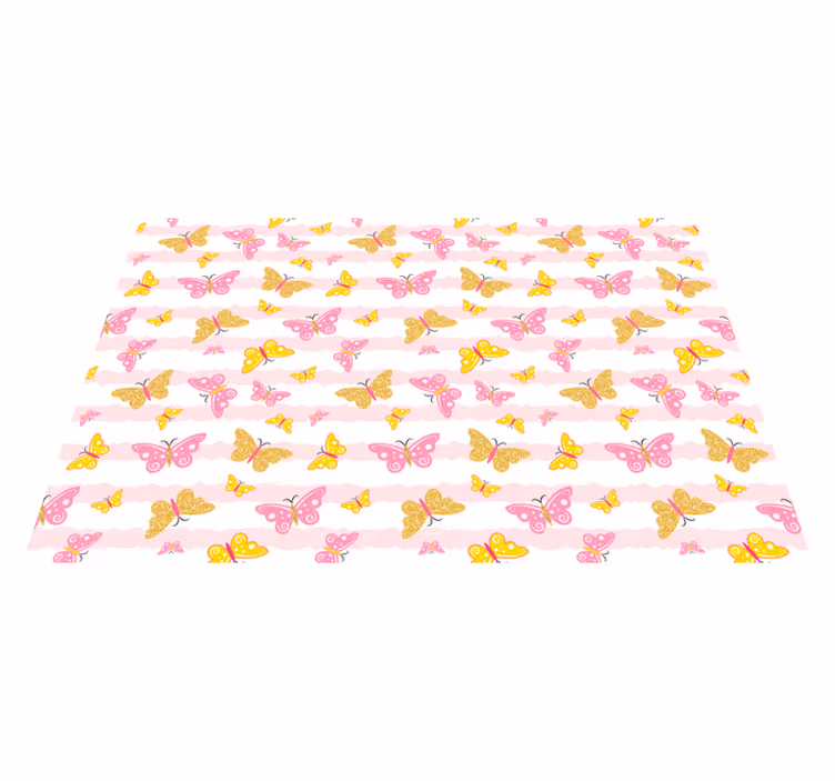 Søte rosa sommerfugler soveromteppe - Tenstickers