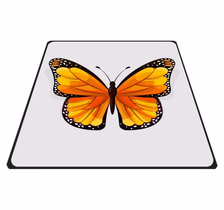 Vakker sommerfuglkunst bad vinyl teppe - Tenstickers