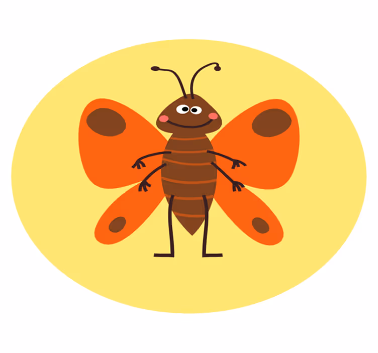 Morsom brun sommerfugl soverommet vinyl teppe - Tenstickers