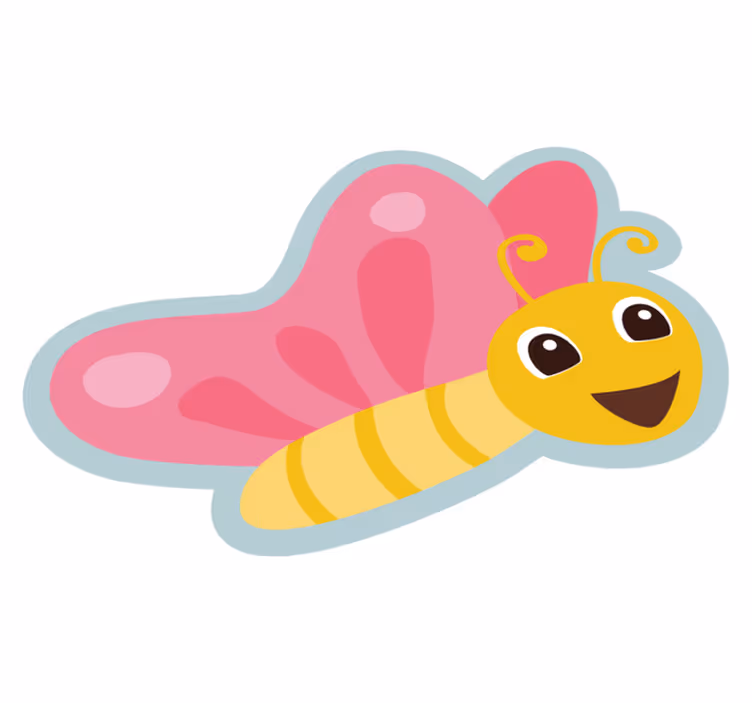 Morsom sommerfugl med rosa vinger dyre vinyl teppe - Tenstickers