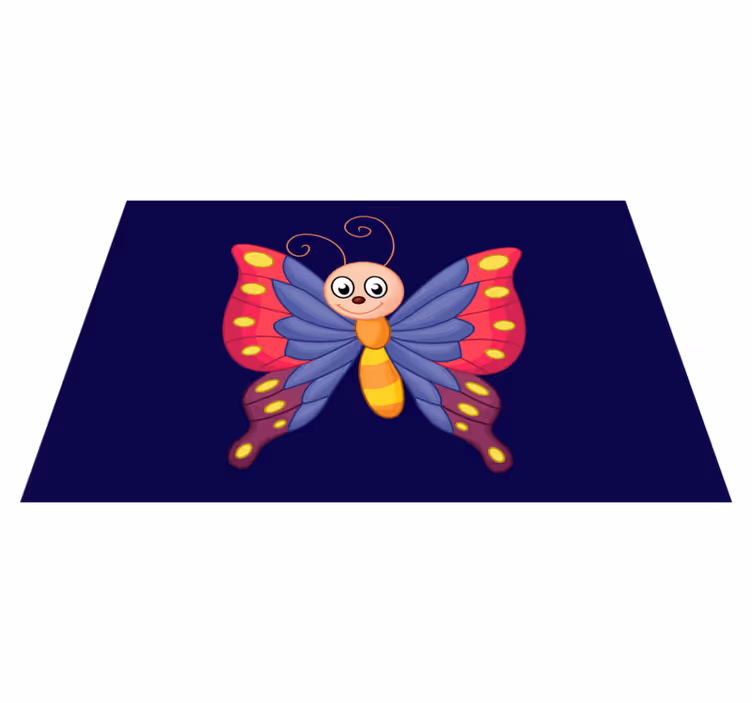 Glad sommerfugl som flyr vinyl teppe spedbarn - Tenstickers