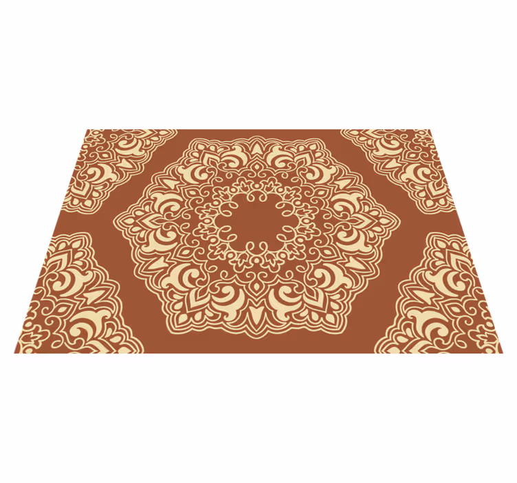 Beige antikk russisk stil etnisk vinyl teppe - Tenstickers