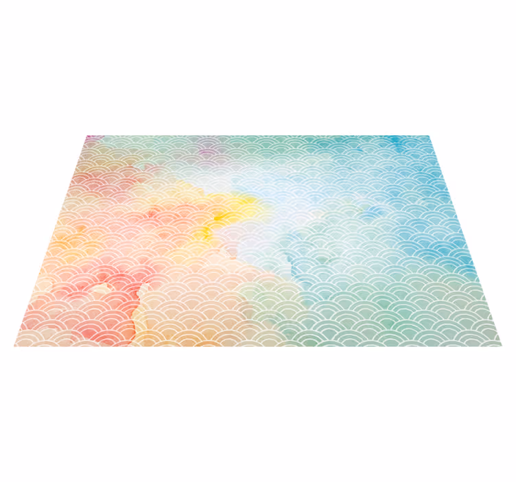 Pastellbølgemotiv vinyl teppe geometrisk - Tenstickers
