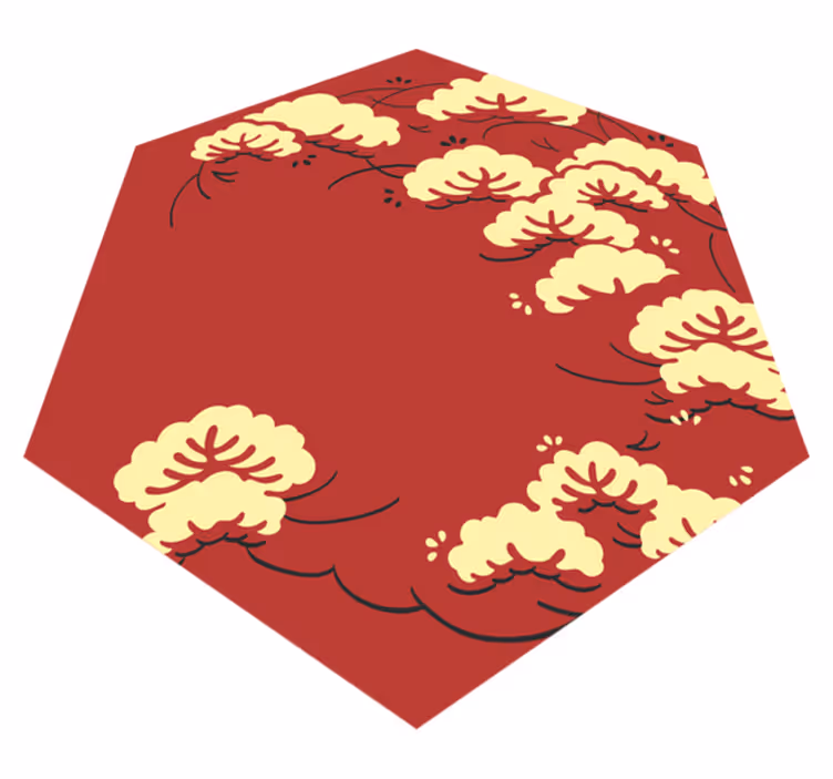 Blomstermønster i skyer vinyl teppe blomster og planter - Tenstickers