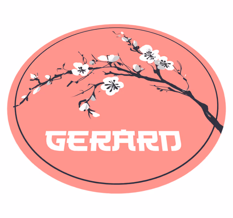 Sakura japanske blomster med navn vinyl teppe med navn - Tenstickers