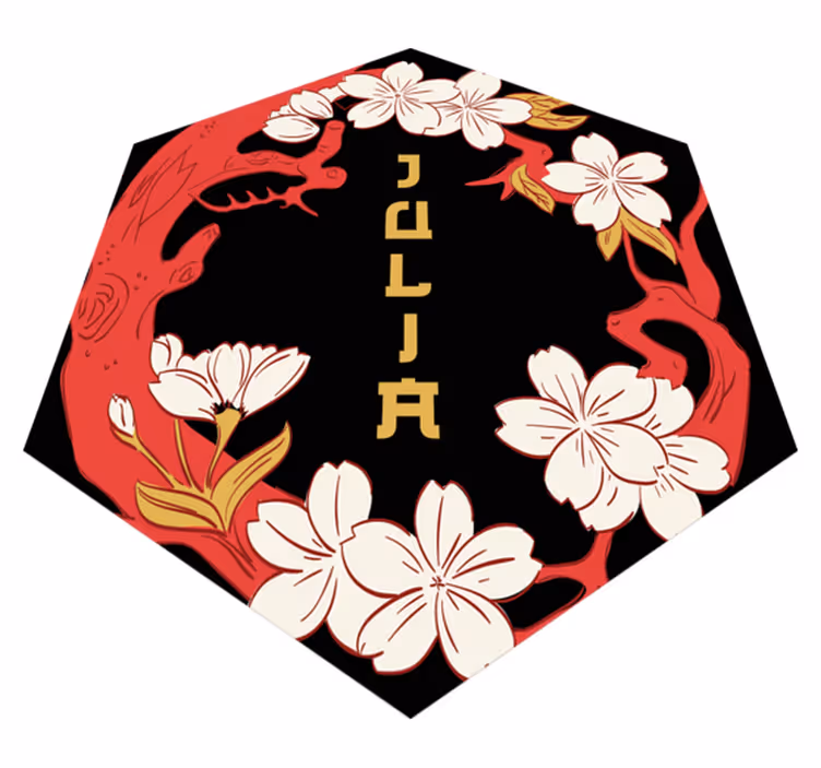 Personlig blomsterharmoni vinyl teppe med navn - Tenstickers