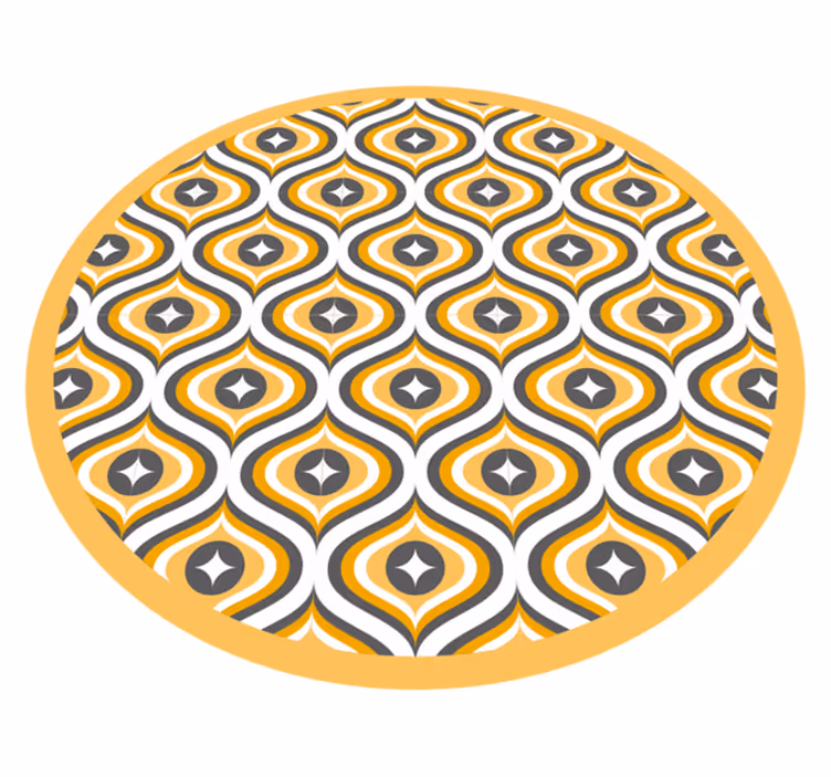 Kurvet juvelmønster vinyl teppe geometrisk - Tenstickers