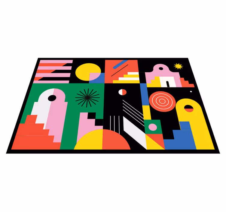 Dristige moderne former vinyl teppe geometrisk - Tenstickers
