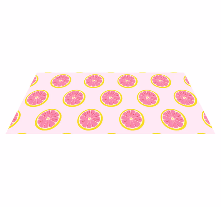 Sitrus skivemønster vinyl teppe blomster og planter - Tenstickers