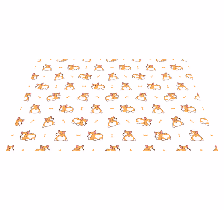 Søte corgi-figurer vinyl teppe spedbarn - Tenstickers