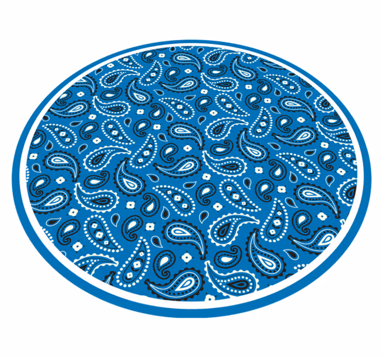 Blåtrykt paisley vinyl teppe etnisk - Tenstickers