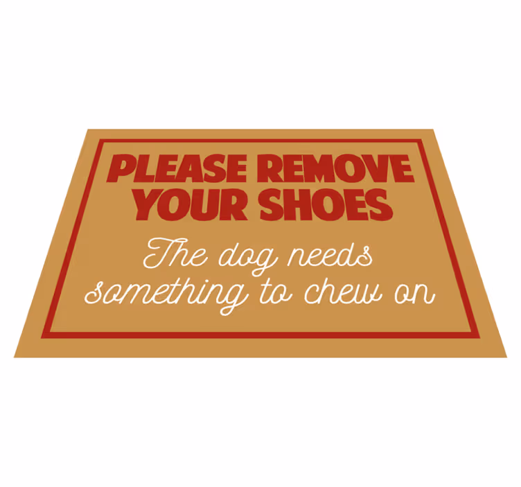 Vennligst ta av deg skoene vinyl teppe mottak - Tenstickers