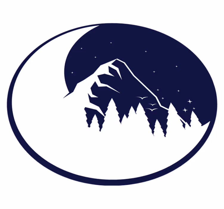 Fjellmåneutsikt vinyl teppe natur - Tenstickers