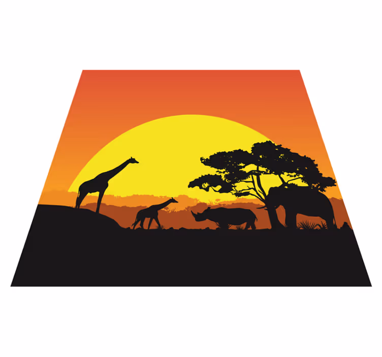 Afrikansk savanne vinyl teppe moderne - Tenstickers