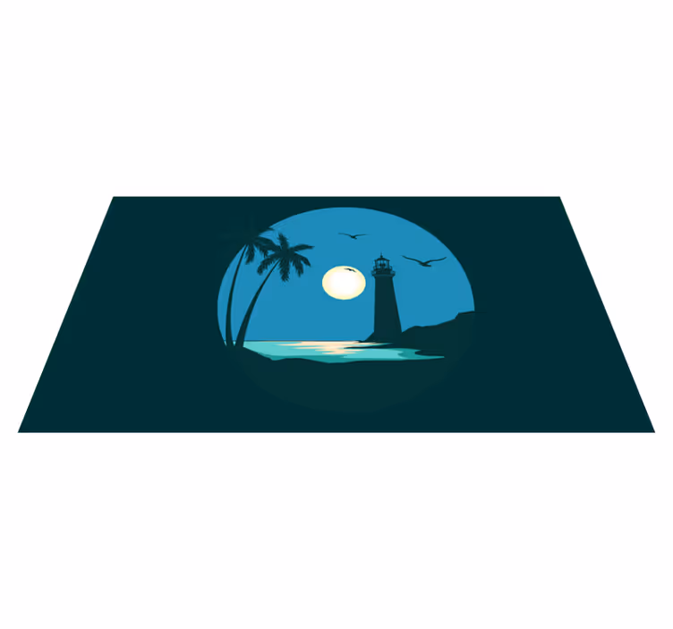 Fyr silhuett vinyl teppe moderne - Tenstickers
