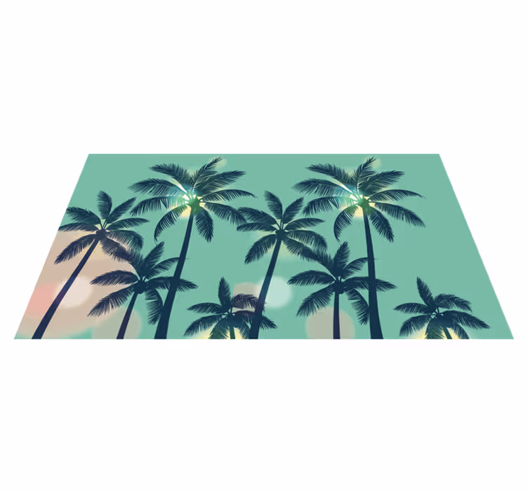 Palmer silhuett vinyl teppe moderne - Tenstickers