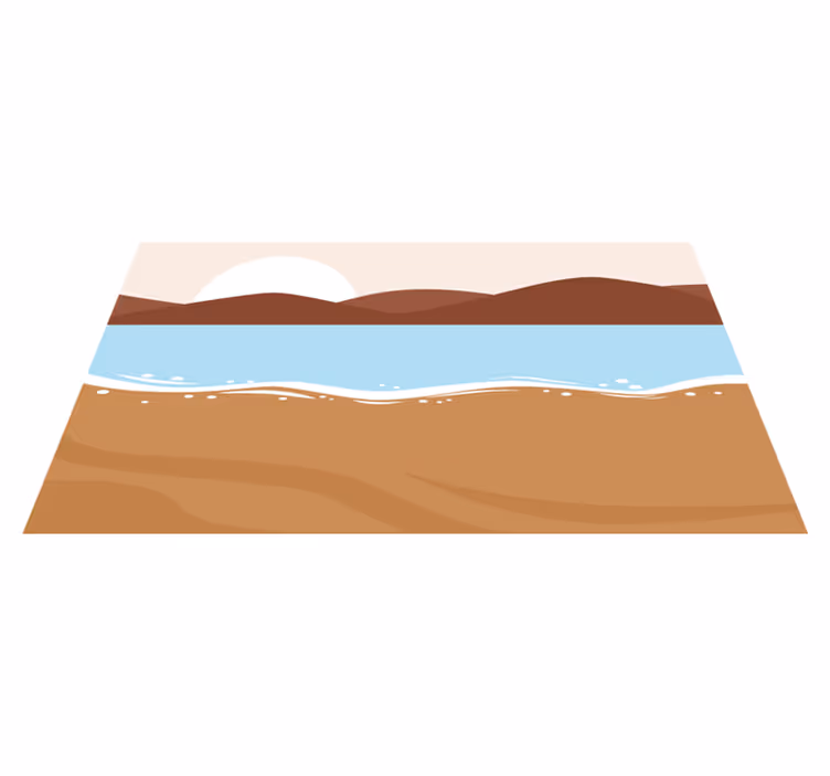 ørkenstrandscene vinyl teppe natur - Tenstickers