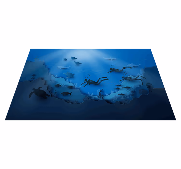Fantastisk illustrasjon under havet vinyl teppe moderne - Tenstickers