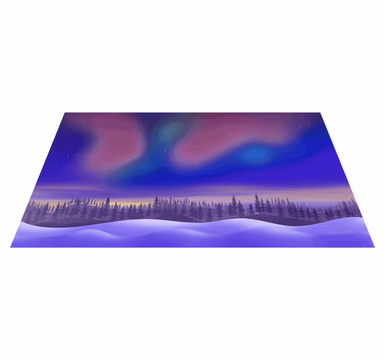 Nordlys nattehimmelen vinyl teppe natur - Tenstickers