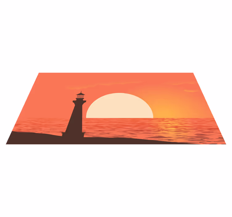 Fyr tropisk design vinyl teppe moderne - Tenstickers